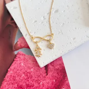 COLAR INFINITO - 1 MENINA E CORAÇÃO