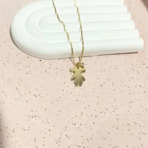 COLAR MENINA LISA COM 1 CORAÇÃO CRAVEJADO