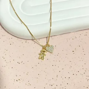 COLAR MENINO COM CORAÇÃO CRAVEJADO