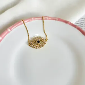 COLAR OLHO GREGO ZIRCONIAS BAGUETES