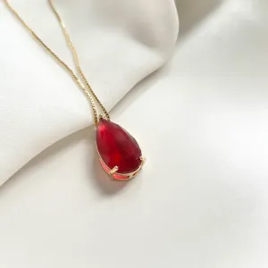 COLAR PINGENTE GOTA VERMELHA