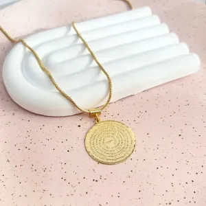 COLAR RABO DE RATO COM MEDALHA 2,5CM DO PAI NOSSO 50CM