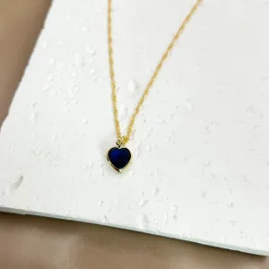 COLAR SINGAPURA COM PINGENTE DE CORAÇÃO AZUL