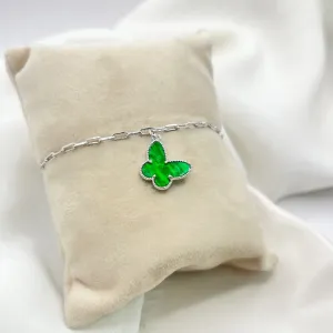 PULSEIRA BORBOLETA MADRE PÉROLA VERDE