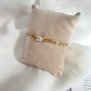 PULSEIRA ELOS DIFERENCIADOS COM UMA PEDRA CRISTAL