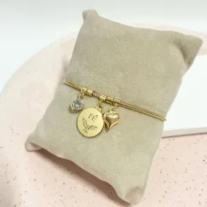 PULSEIRA ESTILO BERLOQUE MEDALHA FÉ - PONTO DE LUZ - CORAÇÃO