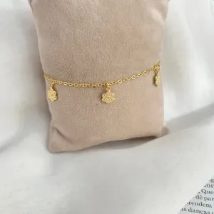 PULSEIRA INFANTIL COM 3 FLORZINHAS