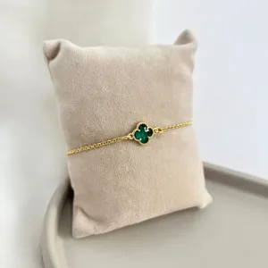 PULSEIRA MINI TREVO VERDE ESMERALDA