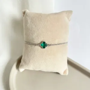 PULSEIRA MINI TREVO VERDE ESMERALDA