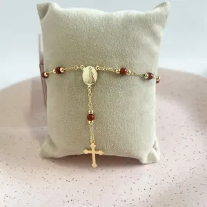 PULSEIRA TERÇO PEDRA BORDO