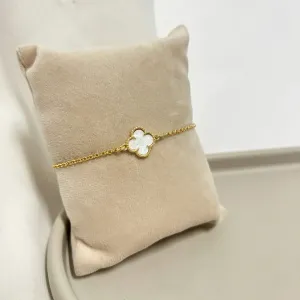 PULSEIRA TREVO MADRE PÉROLA BRANCA