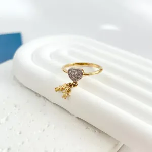 ANEL CORAÇÃO MICRO ZIRCONIA COM 2 MENINOS