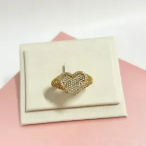ANEL LUXO CORAÇÃO CRAVEJADO