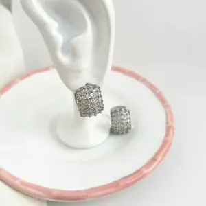 BRINCO ARGOLA  ARTICULADA ZIRCONIA QUADRADA