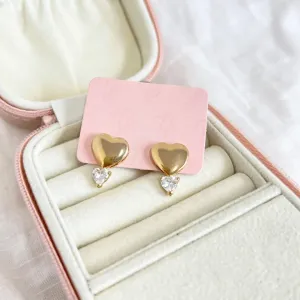 BRINCO CORAÇÃO COM CORAÇÃO DE PEDRA