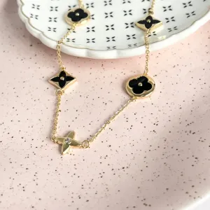 COLAR INPIRAÇÃO LOUIS VUITTON - MADRE PÉROLA PRETA