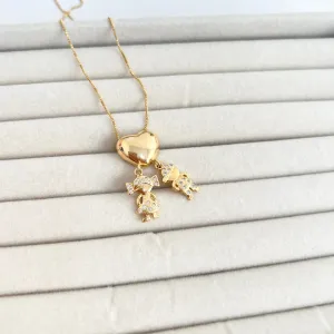 COLAR PINGENTE DE CORAÇÃO COM CASAL