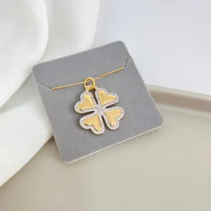 COLAR TREVO 4 FOLHAS COM DETALHE CRAVEJADO