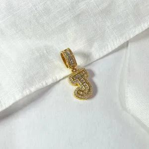 PINGENTE DE LETRA LUXO CRAVEJADO - J