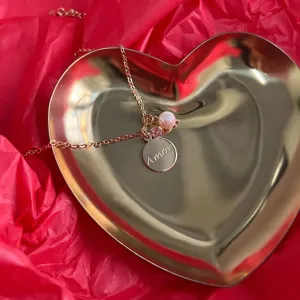 PULSEIRA MEDALHA AMOR COM PÉROLA