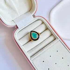 ANEL ESMALTADO PEDRA TURMALINA
