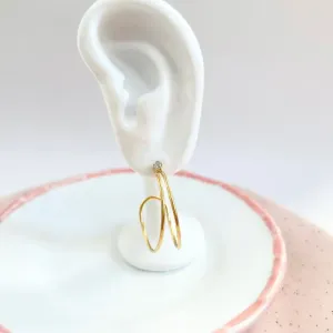 BRINCO ARGOLA FIO DUPLO E PONTO DE LUZ