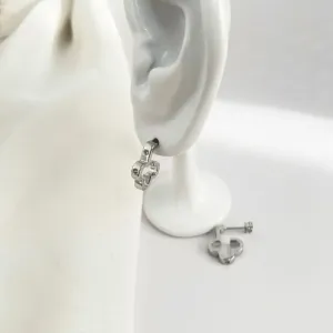 BRINCO ARGOLA PINO TREVO COM PONTOS DE LUZ