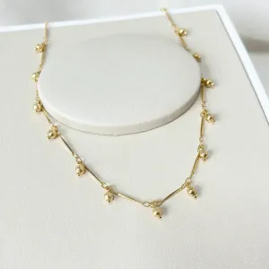 COLAR CHOKER CANUTILHOS COM BOLAS GRANITADAS PENDURADAS