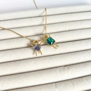 COLAR FILHOS CASAL PEDRA TURMALINA E LILÁS