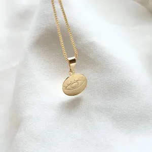 COLAR MEDALHA OLHO GREGO PEQUENA