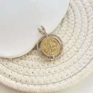 PINGENTE MEDALHA CRAVEJADA SÃO BENTO