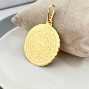 PINGENTE MEDALHA MAXI DO PAI NOSSO REDONDA 4CM