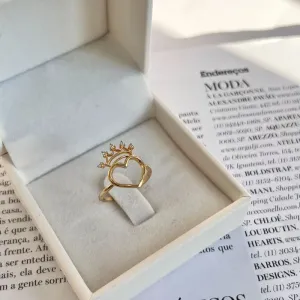 ANEL CORAÇÃO COM COROA