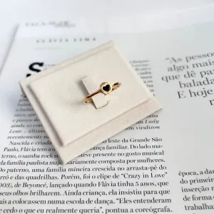 ANEL FINO CORAÇÃO COM BETUME