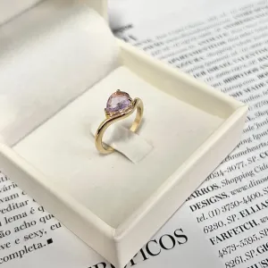 ANEL GOTA ZIRCONIA ROSINHA