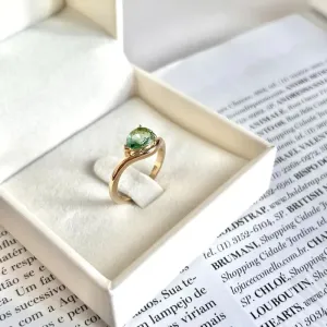 ANEL GOTA ZIRCONIA VERDE MENTA