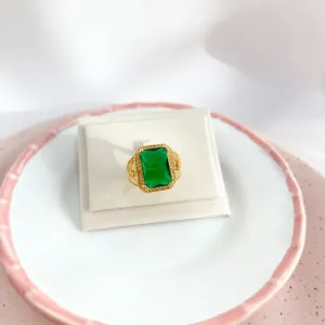 ANEL PEDRA VERDE ESMERALDA
