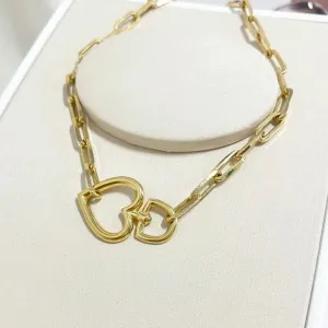 COLAR CARTIER COM MOSQUETÃO CORAÇÃO FALSO 45CM