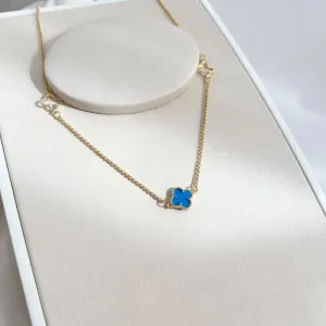 COLAR CHOKER 2 TRAVOS VAZADOS E 1 NANO TURQUESA 45CM