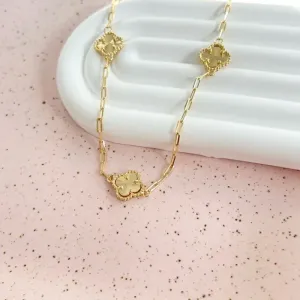 COLAR CHOKER 5 TREVOS RAIADOS 45CM