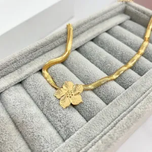 COLAR FIO ALEMÃO COM FLOR