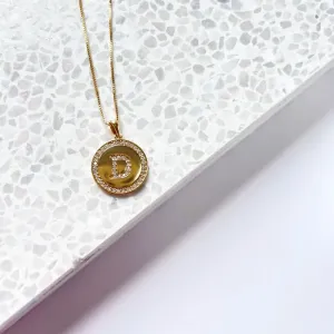 COLAR MEDALHA CRISTAL LETRA - D