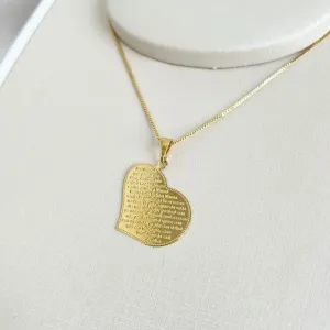 COLAR PAI NOSSO MEDALHA DE CORAÇÃO