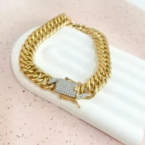 PULSEIRA ELO TUBO COM FECHO EM MICRO ZIRCONIA