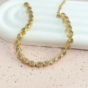 PULSEIRA PEDRA BAGUETE COM CRAVAÇÃO INGLESA