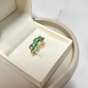 ANEL 5 PEDRAS OVAIS TURMALINA