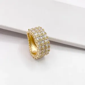 ANEL MAXI 3 FILEIRAS DE ZIRCONIAS 3MM