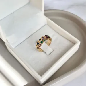 ANEL PEDRAS REDONDAS COLORIDAS