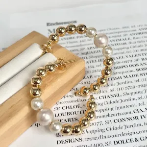 BRINCO ARGOLA ESFERA COM PÉROLA