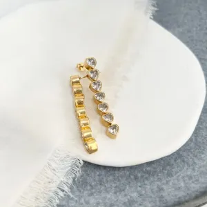BRINCO LONGO CORAÇÕES DE ZIRCONIA 4,5CM